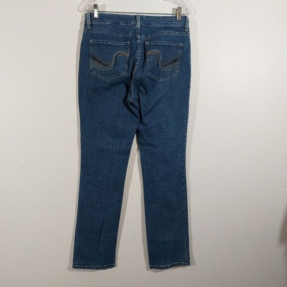 NYDJ Blue Denim Straight Leg Jeans Size 10 - Picture 6 of 13